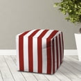 thumbnail image 3 of HomeRoots 475551 17 x 17 x 1 in. Red & White Cube Striped Indoor & Outdoor Pouf Cover, 3 of 3