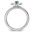 thumbnail image 6 of Auriga Fine Jewelry 925 Sterling Silver Rhd. Created Emerald Claddagh Ring for Women Size 7, 6 of 6