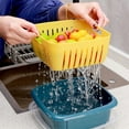 thumbnail image 4 of sruoe Kitchen Draining Basket, Colander Bowl, Draining Basket for Bowl, Holdhand Drain Basin Baskets, Drainage Basket, Efficient Vegetable Washing, Fruit Rinsing Drain Basket, Plastic, 4 of 6