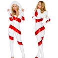 thumbnail image 5 of Trajes navideños para mujer, disfraces, mono ajustado de manga larga con capucha y cremallera de color contrastante para fiestas de cosplay y juegos de rol 2024, 5 of 5