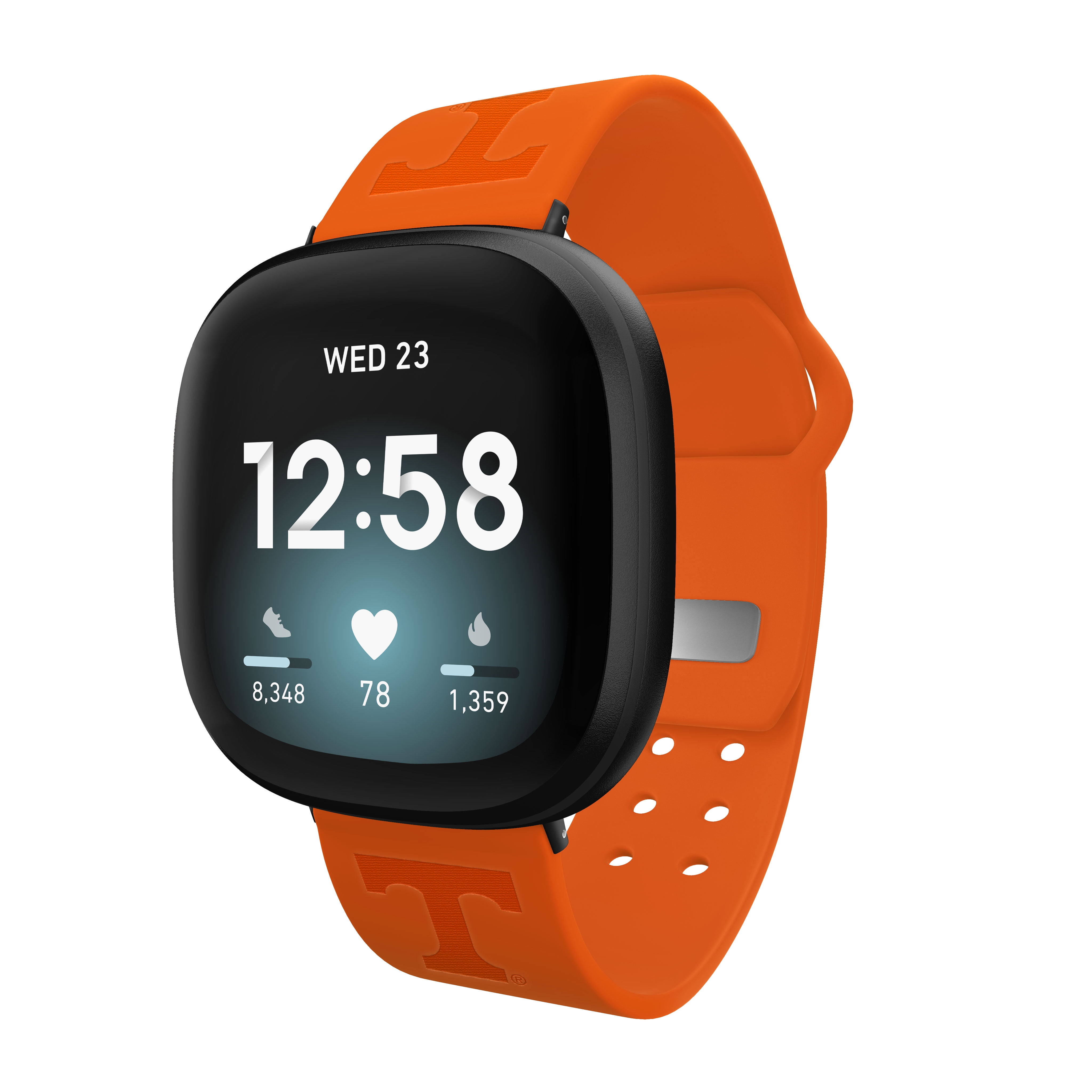 Tennessee Engraved Silicone Unisex Watch Band for Fitbit Versa 3 and Sense (Orange) by Affinity Bands