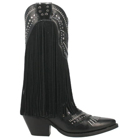 

Dingo Womens Gypsy Studded Fringe Snip Toe Casual Boots Mid Calf Low Heel 1-2