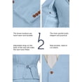 thumbnail image 3 of Wehilion Traje de lino retro para hombre Esmoquin de regreso a casa azul claro Verano Slim Fit Chaqueta de 3 piezas Blazer Playa Boda Traje de hombre bb-l, 3 of 5