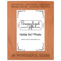 ThisWear 40th Anniversary Gifts 40 Wonderful Years Wood Laser 5x7 Portrait Picture Frame