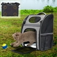 thumbnail image 7 of FluffyDream Cat Backpack, Dog Carrier Backpacks, Foldable Backpack, Ventilated Design, Up to 15.4 lbs, Backpack for Camping Traveling Hiking Outing, Grey, Black, Large (PTCARIERBACKPK01GV1), 7 of 7