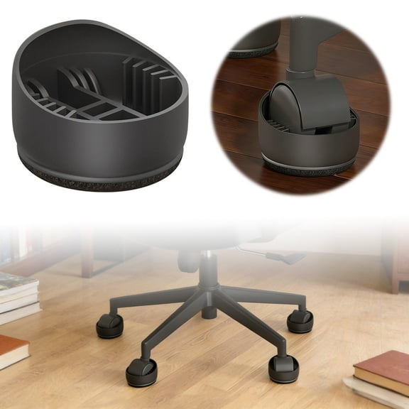 Chair Leg Floor Protectors 5 Pcs, Caster Cups Furniture Stoppers for Hardwood Floors, Non Wheel Stoppers for Office Chairs and Rolling Furniture, Floor Protectors for Casters