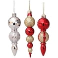 thumbnail image 2 of LINLIN Party Decoration Pendant, Christmas Balls Ornament Baubles 12 Pieces Long Christmas Tree Pendants Decorative, Gourd Shape Shatterproof Xmas Balls for Xmas Hanging Decorations, 2 of 9