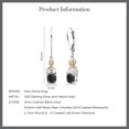 thumbnail image 4 of Gem Stone King 1.56 Cttw 925 Silver and 10K Yellow Gold Cushion Onyx Half Moon Moissanite and Lab Grown Diamond Dangle Earrings for Women, 4 of 4