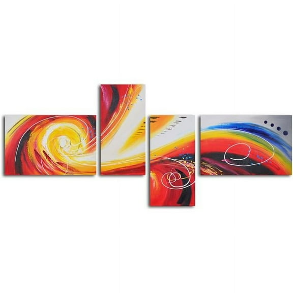 Omax Decor M 3026 72 x 32 in. Eye of Rainbow Storm Hand Painted Canvas Wall Art