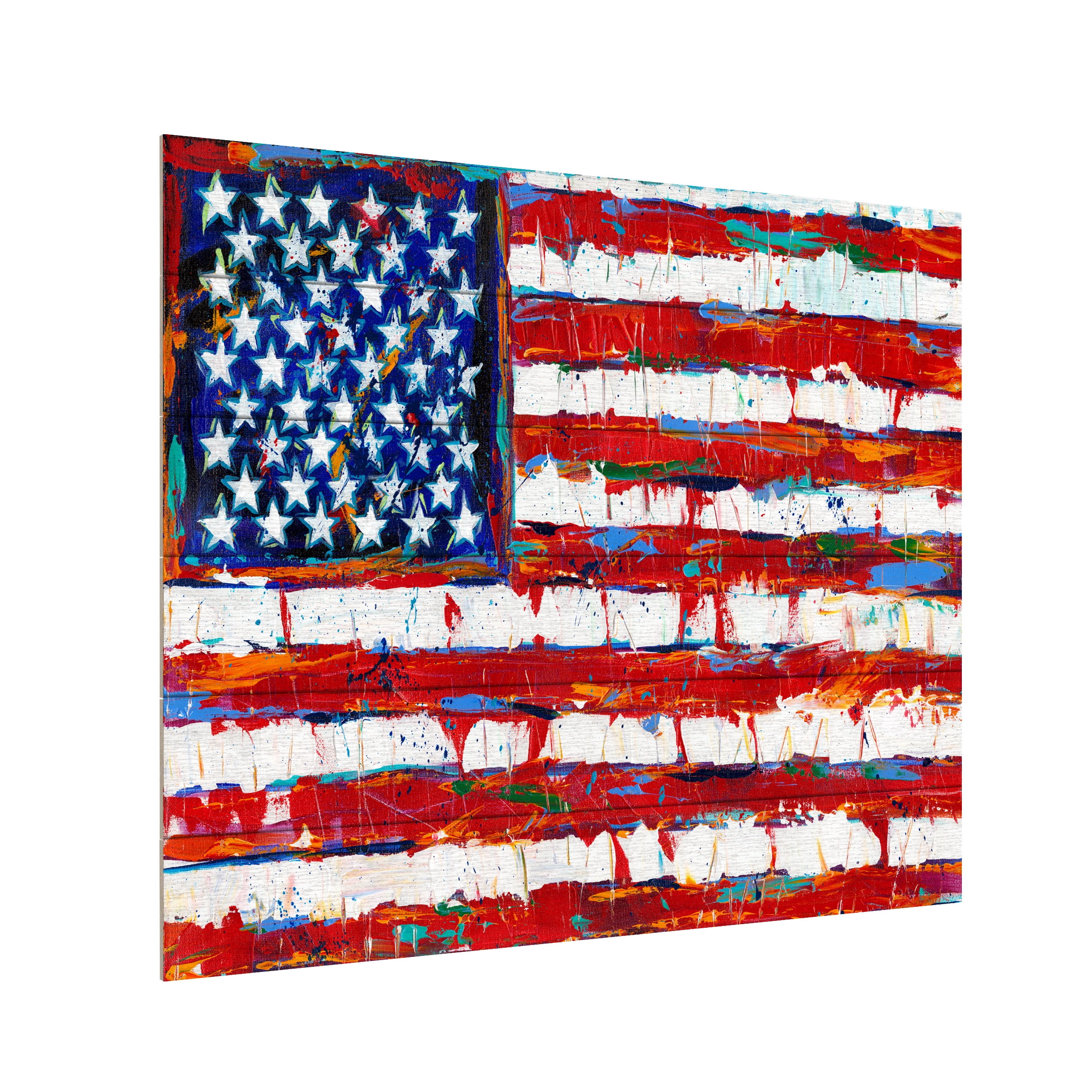 Carolee Vitaletti 'Dramatic Stars And Stripes' Wood Slat Art 18x22