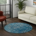 thumbnail image 3 of Unique Loom Sofia Collection Area Rug - Casino (7' Round Blue/Ivory), 3 of 11