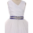 thumbnail image 3 of Big Girls' Custom Rhinestone Belt Communion Wedding Flowers Girls Dresses White Burgundy 8 (MB27K6CB), 3 of 3