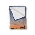thumbnail image 2 of Croatia Soft Flannel Fleece Throw Blanket, Photo of Romantic Sunset Scene with Cityscape Reflections on Water, Cozy Plush for Indoor and Outdoor Use, 50" x 60", Multicolor, by Ambesonne, 2 of 6