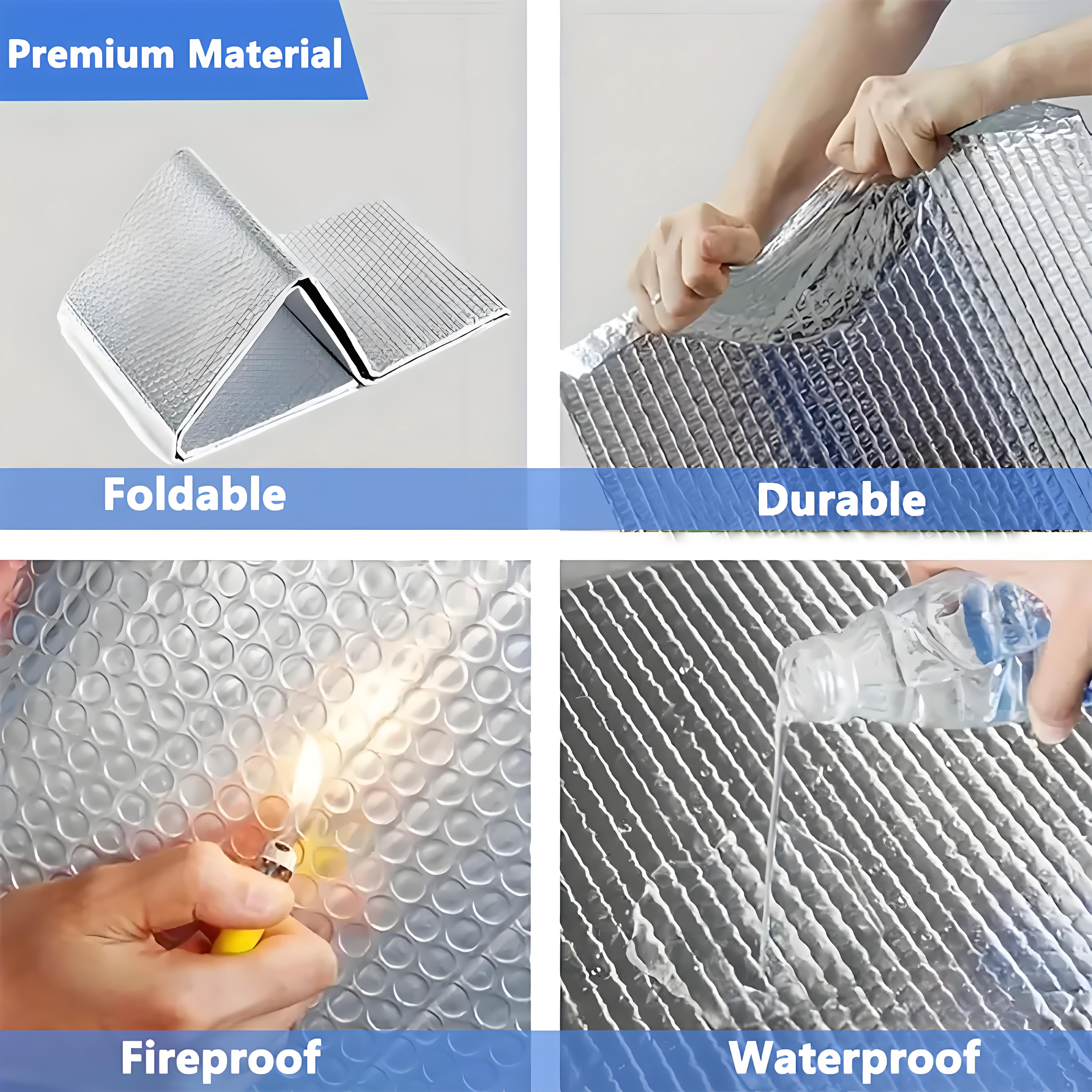 Ymokee 65.6' x 4' Bubble Reflective Insulation Roll, Aluminum Foil Radiant Barrier, 258 Sqft Thermal Insulating Foam for Roofs, Attics, Windows, and RVs