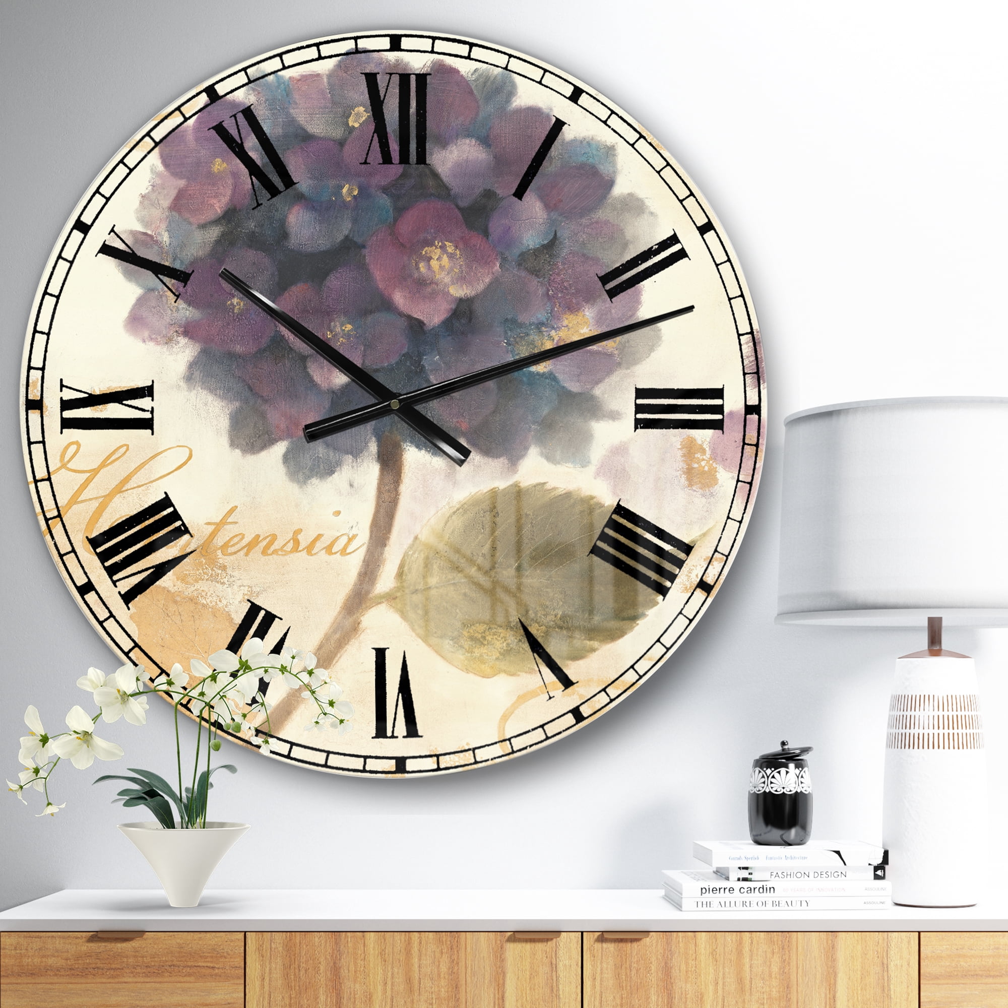 Designart Oversized Multicolor Analog Round Farmhouse Modern Wall Clocks, CLM30632-C23