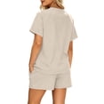thumbnail image 5 of Guluxicc 2 Piece Women's Matching Sets Solid T Shirts with Drawstring Waist Shorts Casual Outfits Lounge Wear, 5 of 6