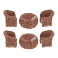 thumbnail image 1 of 1 Set/6pcs Miniature Table and Chairs Set Fairy Garden Furniture Ornaments Kit for Dollhouse Accessories Home Micro Landscape Decoration, 1 of 3