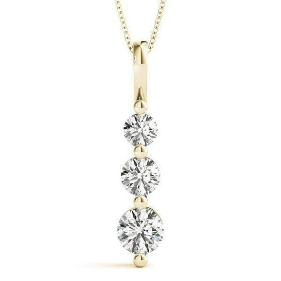 Solitary 3 Diamond Pendant- 0.75 Cttw