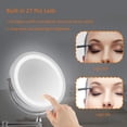 thumbnail image 4 of Wall Mounted Makeup Mirror - LED Lighted 10x Magnification Two-Sided Round Swivel Extendable Bathroom Make up Shaving Mirror, 4 of 7