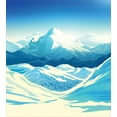 thumbnail image 3 of Ambesonne Landscape Duvet Cover Sets, Snowy Mountainous Area, 2-Queen, Sky Blue Pale Yellow, 3 of 3