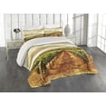 thumbnail image 2 of Ambesonne Country Quilted Coverlet 3 Pcs, Cloudy Vineyard in Fall, King Size, Burnt Orange Off White, 2 of 4