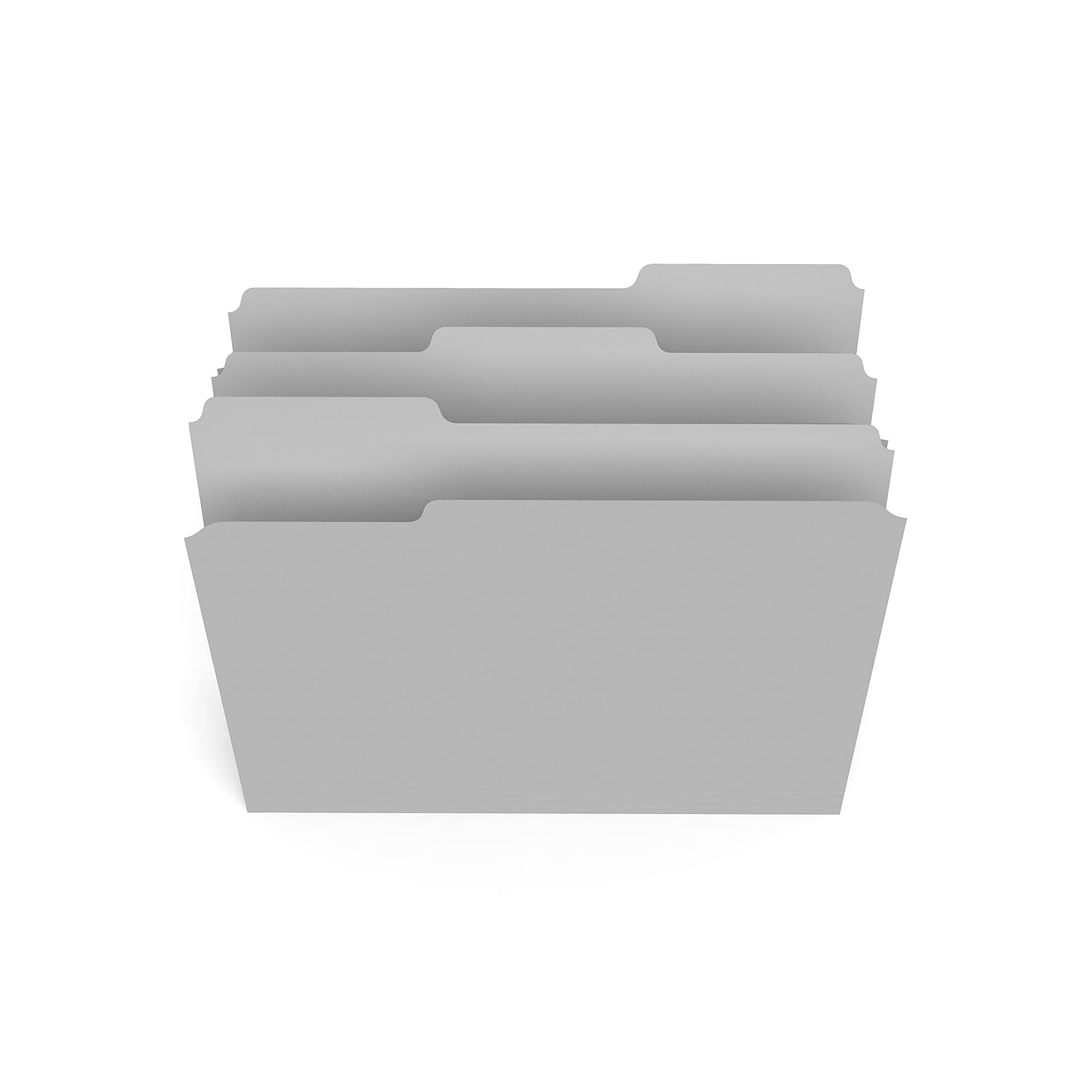 MyOfficeInnovations Colored Top-Tab File Folders 3 Tab Gray Letter Size 100/Pack 433664