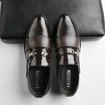 thumbnail image 6 of Mepaouo Mens Dress Loafers Leather Slip on Cap Toe Derby Oxfords Business Formal Tuxedo Casual Shoes, 6 of 8