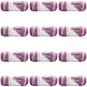 Loops & Threads Soft Classic Ombre Yarn - Ombre Yarn for Knitting, Crochet, Weaving, Arts & Crafts - Purple Ombre, Bulk 12 Pack