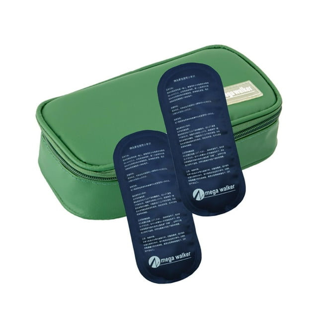 Estuche de viaje con enfriador de insulina a prueba de agua para medicamentos y suministros para diabéticos paquete frío Verde jinwen enfriador de viaje