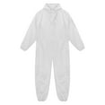 thumbnail image 4 of Doomiva Men's Long Sleeve Coveralls Hooded Coverall Front Zipper Dustproof Jumpsuit Workwear White 4XL, 4 of 6