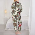 thumbnail image 5 of Junzan Dark Enchanted Flowers And Birds Print Womens Pajama Sets,Long Sleeve Button Down For Women Pjs 2 Piece, 5 of 9