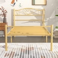 thumbnail image 3 of VECELO Twin Size Metal Bed Frame with Victorian Style Headboard and Footboard, 12.6 Inch Platform Bed Frame with Metal Slats Support, Modern Heavy Duty Mattress Foundation, No Box Spring Needed, Gold, 3 of 9