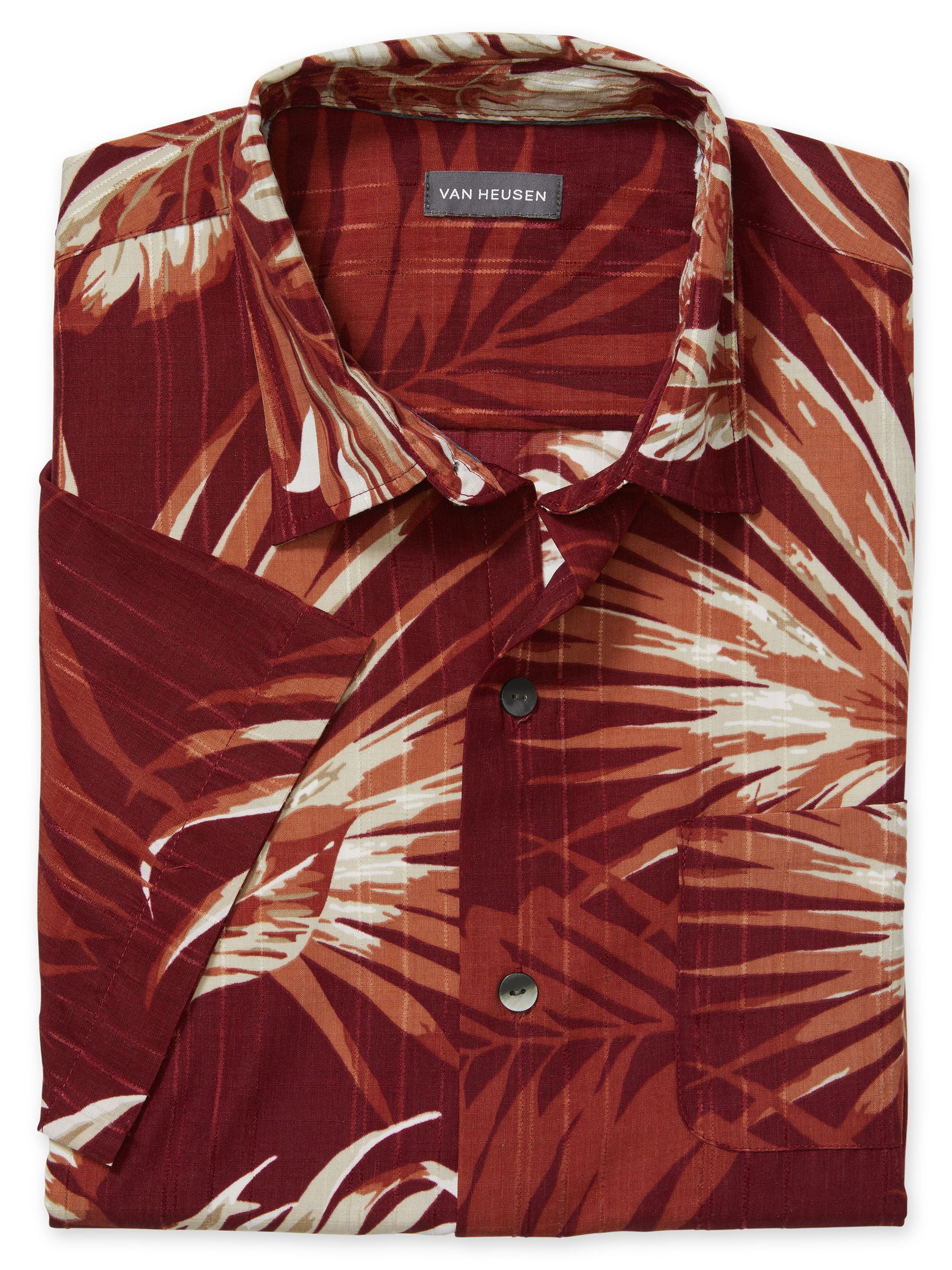 Van Heusen Men's Air Tropical Print Short Sleeve Button Down Shirt
