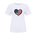 thumbnail image 4 of Camisetas de Manga Corta para las Mujeres Día de la Independencia Impresión Básica Camiseta de Verano, Cuello Redondo Casual Camiseta Blusa, 4 of 4