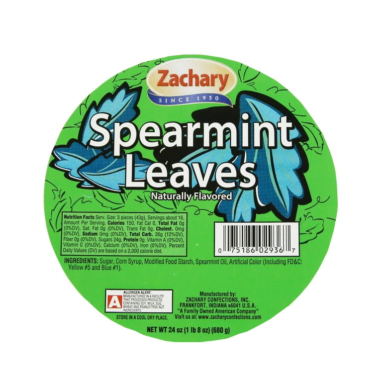 Zachary Family Owned, Spearmint Leaves Candy, Bold Flavor, Natural