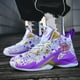 thumbnail image 3 of BINQER Zapatillas de baloncesto de caña alta for hombre con malla transpirable estilo grafiti y entresuela acolchada, aptas for uso en interiores y exteriores., 3 of 8
