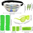 thumbnail image 2 of 80s accessories outfit women, 80s clothing women's set with bum bag, headband, leg warmers, bracelets, glasses and earrings for carnival neon 80s party outfit women, 2 of 7