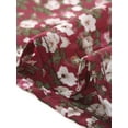 thumbnail image 7 of DARING DIVA Ruffle V Neck Cap Sleeve Chiffon Floral Blouses L Dark Red, 7 of 7