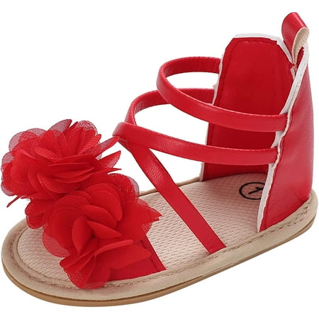 Toddler Baby Girls Sandals Infant Soild Colour Princress Shoes Soft Sole Floor Barefoot Non Slip First Walkers