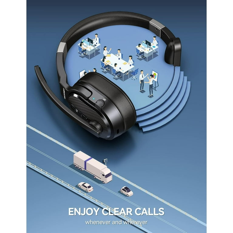 TECKNET Bluetooth Headset,Computer Bluetooth Headset with