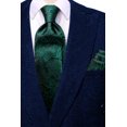 thumbnail image 3 of Hi-Tie Green and Black Paisley Silk Ties for Men Pocket Square Cufflinks for Wedding Party, 3 of 7