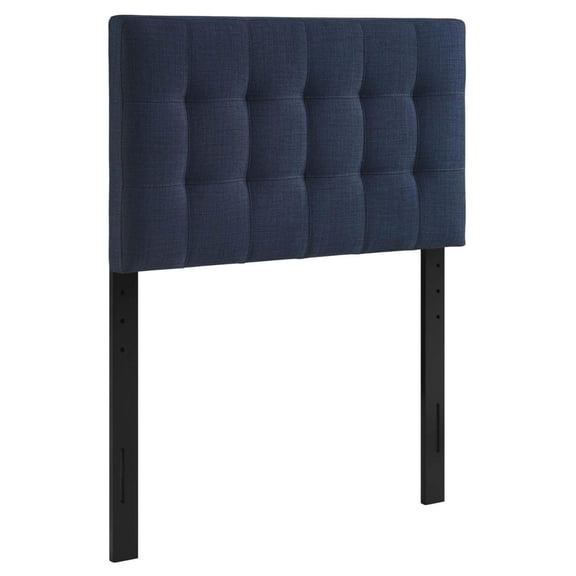 Luwei Lily Tufted Linen Fabric Upholstered Headboard in Navy