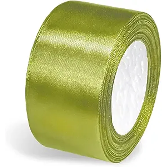 2 inch Light Olive Ribbon Satin Double Face Ribbons for Gift Wrapping Party Decoration Floral Arrangement Silk Ribbon for Wedding Decor Ribbon Light Olive Solid Ribbon Roll 2 in x 25 Yards
