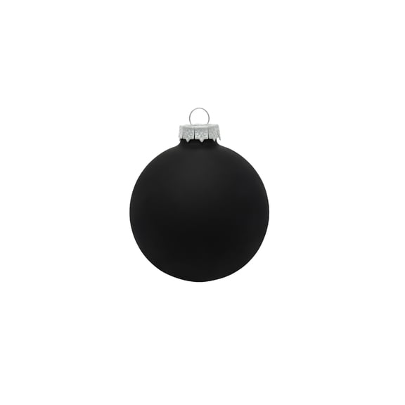 40ct Matte Black Glass Ball Christmas Ornaments 1.5" (40mm)