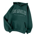 thumbnail image 3 of CAIVO Long Sleeve Hoodies For Women Oversized Los Angeles California Letter Print Hoodie With Pocket Casual Pullover Sweatshirt Running Tops, 3 of 3