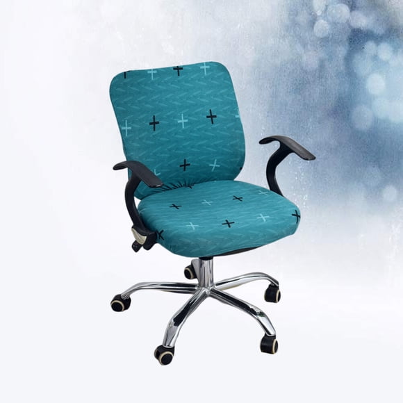 UPGRATOR Swivel Chair Covers Removable Split Type Peacock Blue Seat Protection 2Pack