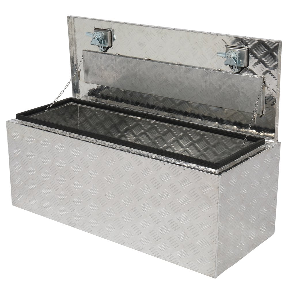 GZXS 42" Aluminum Diamond Plate Tool Box Pick Up Truck Bed RV Trailer Underbody Toolbox Storage
