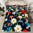thumbnail image 2 of Manfei Groovy Daisy Flower Full Size Sheets, Rustic Farmhouse Bed Sheets, Jungle Mushroom Plant Sheet Sets, Super Cozy Room Decor, 4-Piece, 2 of 7