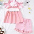 thumbnail image 5 of TOWED22 Girl's 2 Piece Outfit Summer Sleeveless Top Shorts Sets Little Girls Toddler Cute Tops Kids Clothing Set 2-5T(Blazer,0-6), 5 of 9