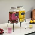 thumbnail image 2 of Basicwise 2-Pcs Glass Drink Dispenser Set with Metal Stand, Stainless Steel Spigots and Chalkboard Signs - Ideal for Serving Beverages, Water, Lemonade and Juice at Picnics, Camping Trips and Parties, 2 of 10